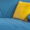 The sofa, with cushions, is sanitized for a clean and comfortable
