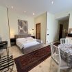 living room with double bed